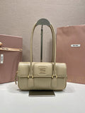 Miu Miu Leather Shoulder Bag in Ecru